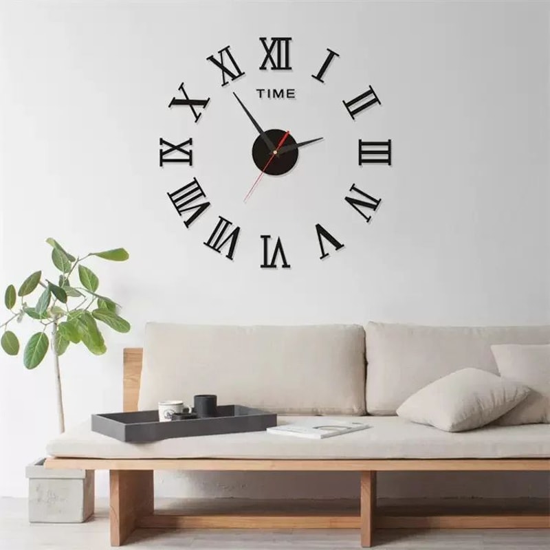 Modern Minimalist Swing Pendulum Wall Clock Silent Decorative Metal Wall Clock For Living Room Of 6