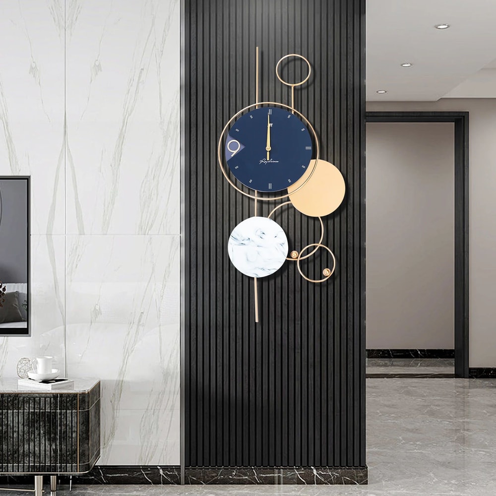 Luxury Gold Metal Large Wall Clock Silent Modern Decorative Wall Clock For Living Room 0
