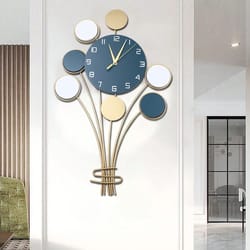 hot air balloon wall clock without drilling – large decorative silent battery wall clock