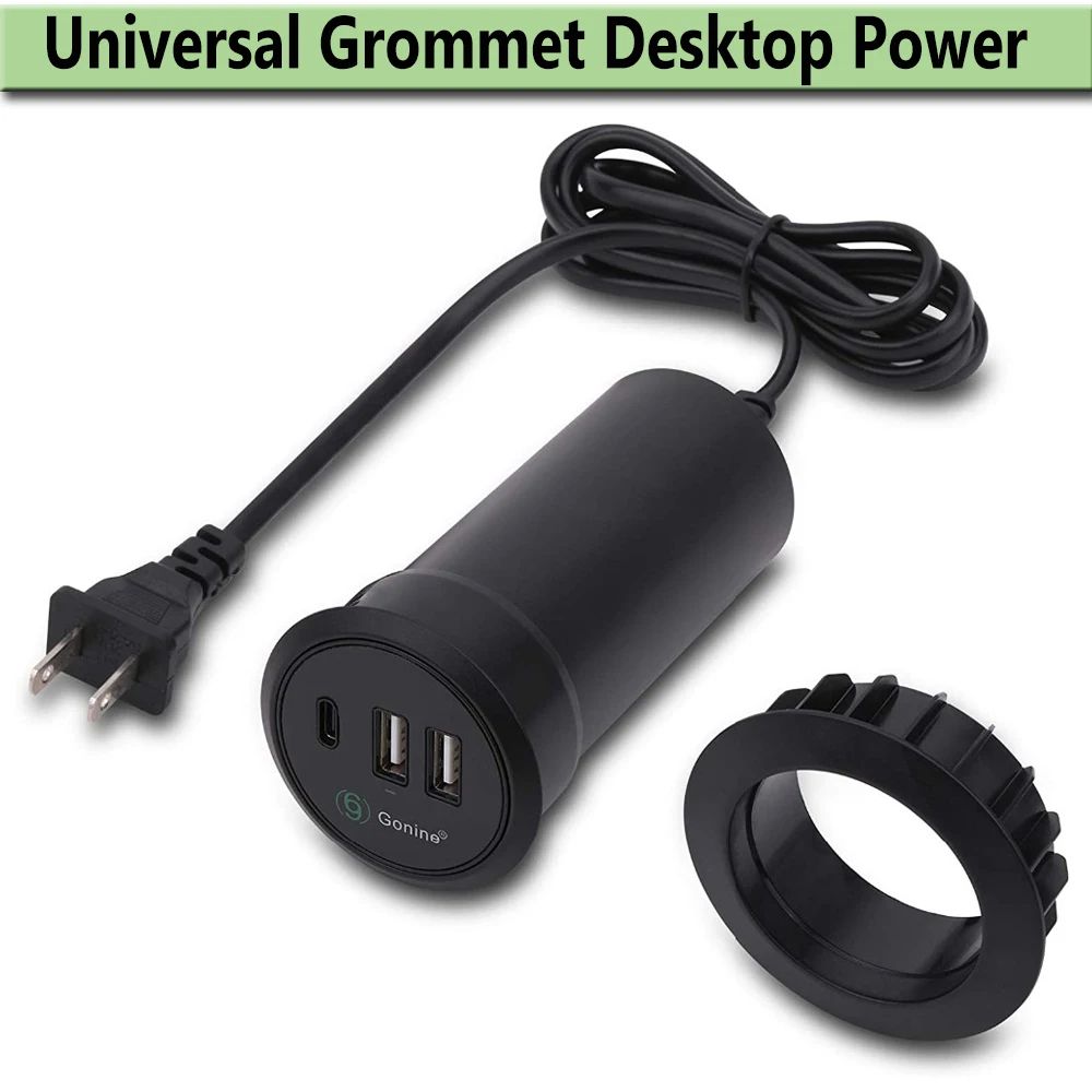 30W USBC Desktop Power Grommet Charging Station 2Inch Recessed Desk Outlet 0
