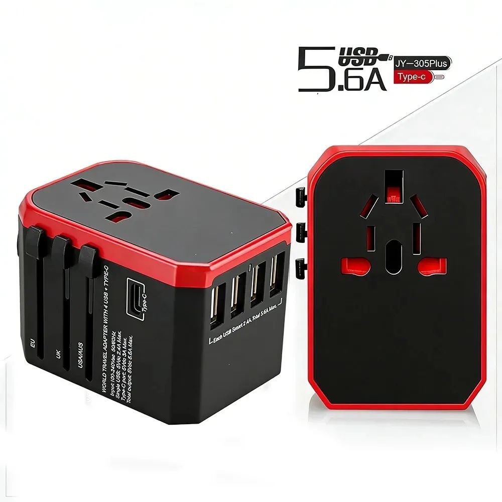 GlobalCharge Universal Travel Adapter With USBC International Plug Adapter MultiPort Travel Charg 1