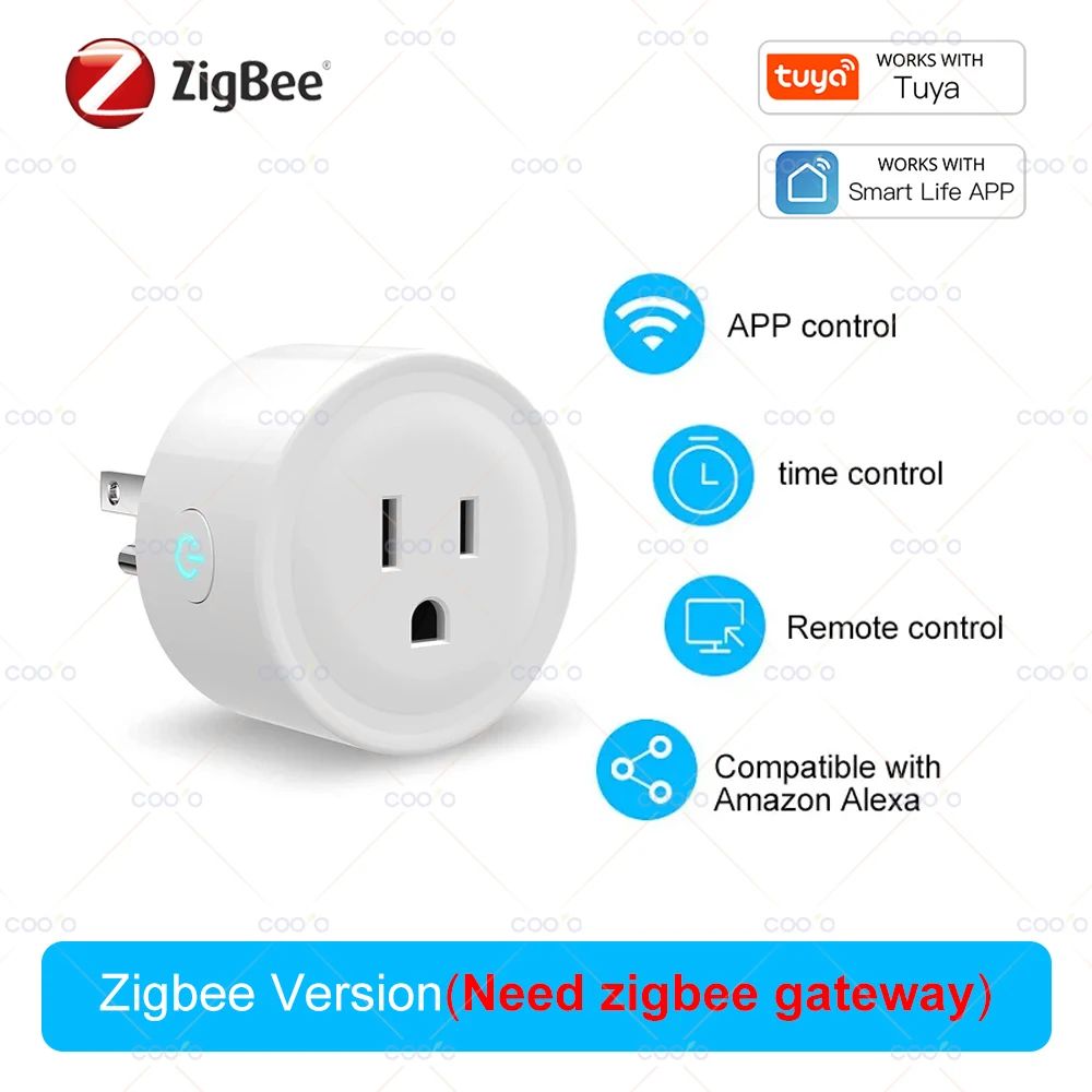 Tuya 16A Zigbee Smart Plug With Energy Monitoring WiFi App Alexa Google Home Control 6
