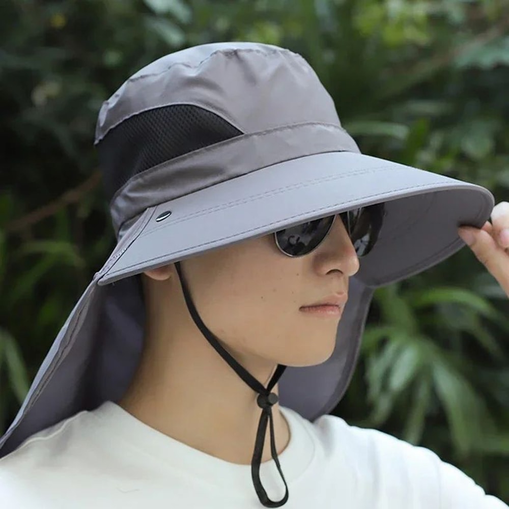 Removable Flap UV Protection Sun Hat Convertible Wide Brim Fishing Hiking Bucket Hat 3
