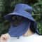 Removable Flap UV Protection Sun Hat Convertible Wide Brim Fishing Hiking Bucket Hat 6