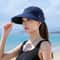 Foldable Wide Brim Ponytail Sun Hat With UV Protection For Women 7