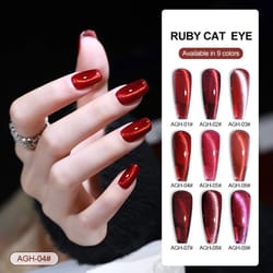 cherry ruby magnetic cat eye gel nail polish – 15ml chameleon red uv/led manicure gel