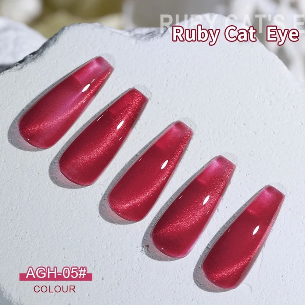 Cherry Ruby Magnetic Cat Eye Gel Nail Polish 15ml Chameleon Red UVLED Manicure Gel 11
