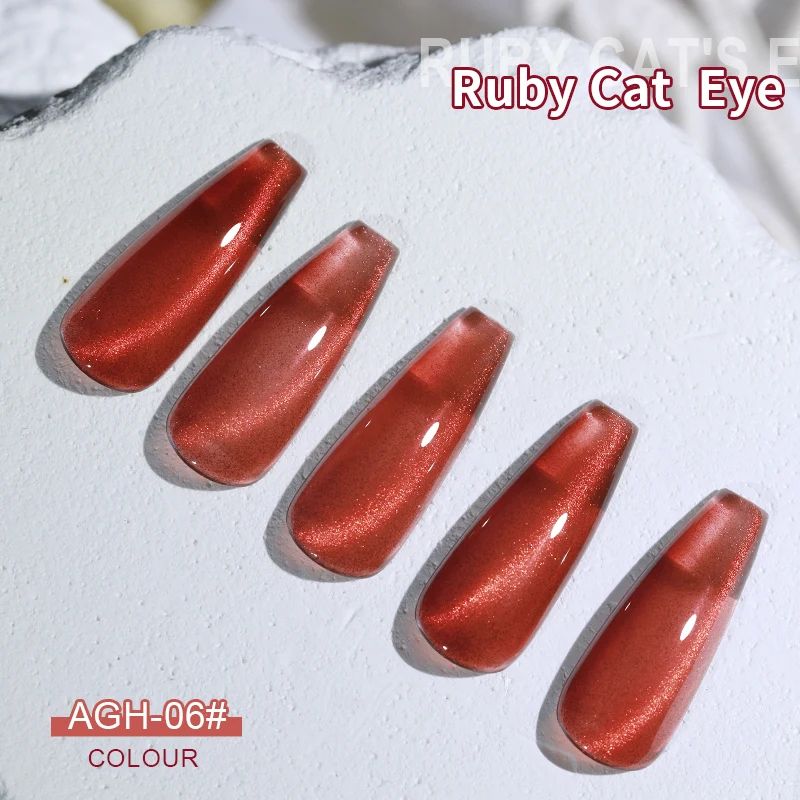 Cherry Ruby Magnetic Cat Eye Gel Nail Polish 15ml Chameleon Red UVLED Manicure Gel 12