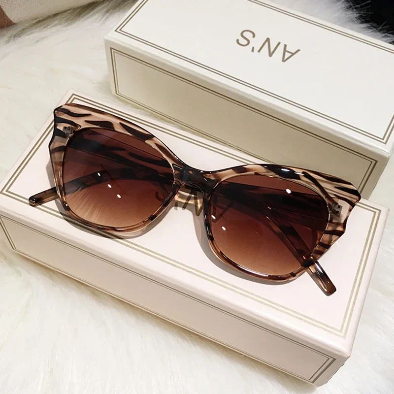 Vintage Cat Eye Sunglasses For Women Retro Designer Gradient Lens Shades 2