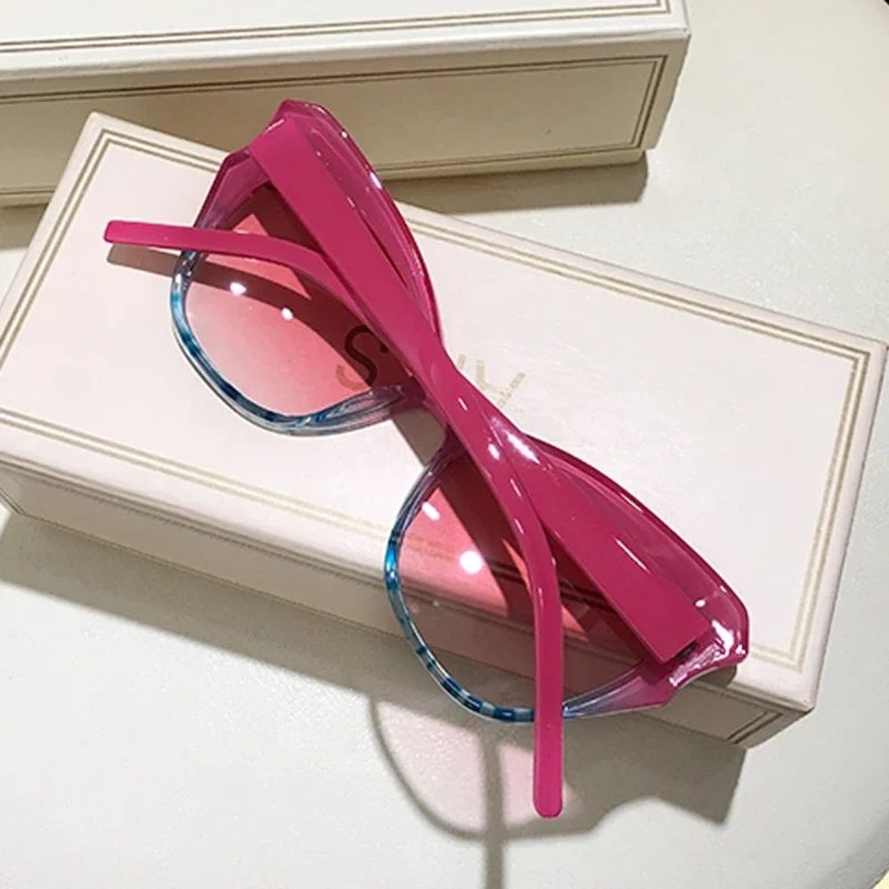 Vintage Cat Eye Sunglasses For Women Retro Designer Gradient Lens Shades 4