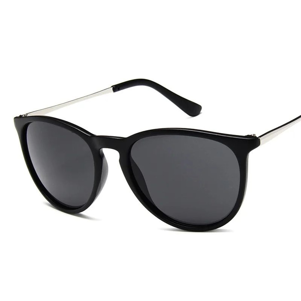 Retro Round Cat Eye Sunglasses With Mirror Lenses 1