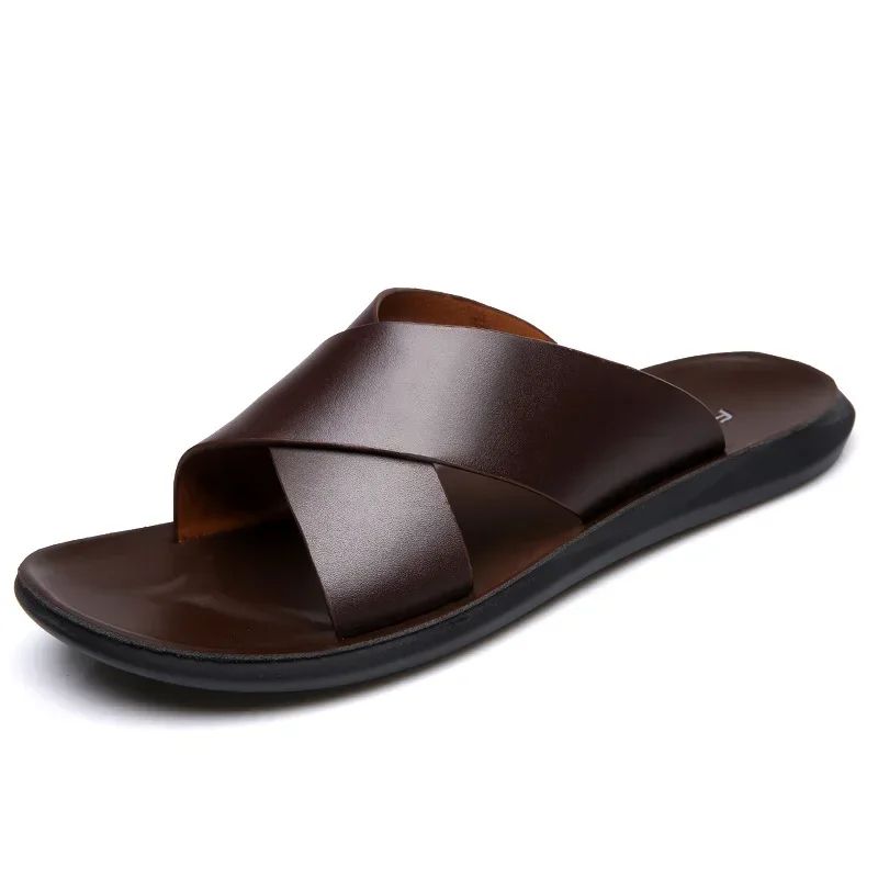 Harbor Luxe Mens Leather Sandals Casual SlipOn Beach Comfort 5