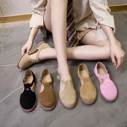 Retro Comfort Genuine Leather Womens Sandals – Breathable Roman Gladiator Sandals with Hollow Design