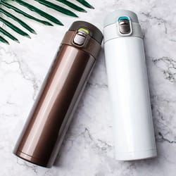 500ml stainless steel vacuum flask with one-touch lid – insulated thermos bottle for coffee & tea
