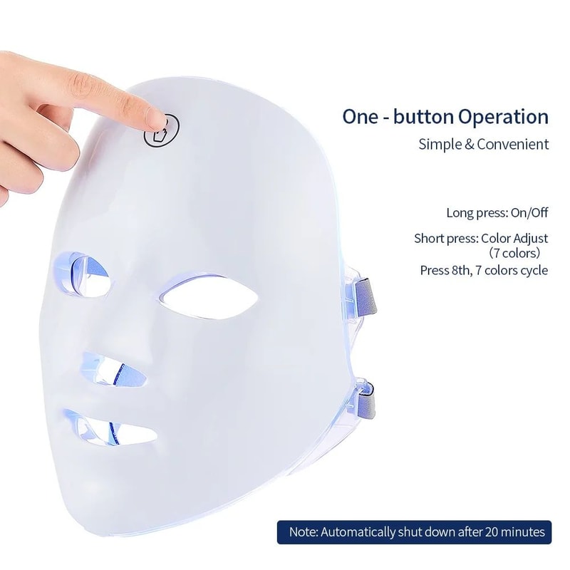 7Color LED Light Therapy Mask Rechargeable Photon Facial Rejuvenation AntiAging Skin Care Device 1
