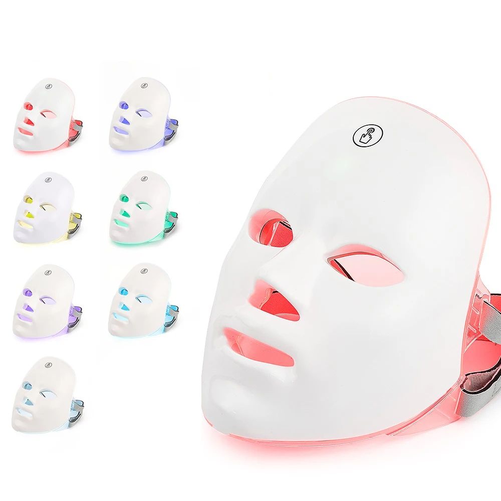 7Color LED Light Therapy Mask Rechargeable Photon Facial Rejuvenation AntiAging Skin Care Device 4