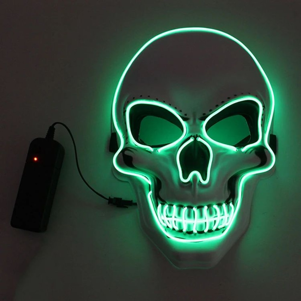 LED Skull Mask Glowing Halloween Cosplay Mask With Cold Light Effects 8
