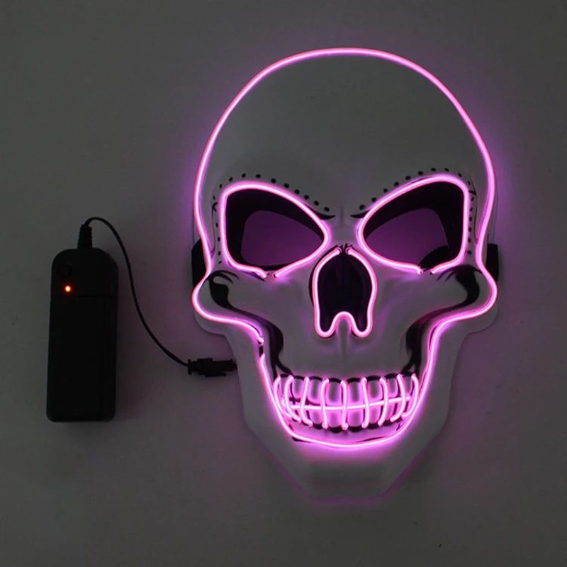 LED Skull Mask Glowing Halloween Cosplay Mask With Cold Light Effects 6