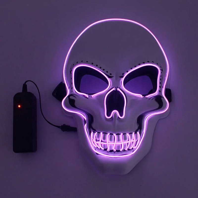 LED Skull Mask Glowing Halloween Cosplay Mask With Cold Light Effects 10