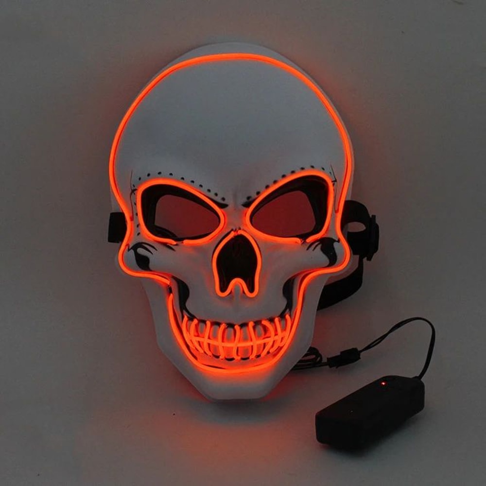 LED Skull Mask Glowing Halloween Cosplay Mask With Cold Light Effects 11