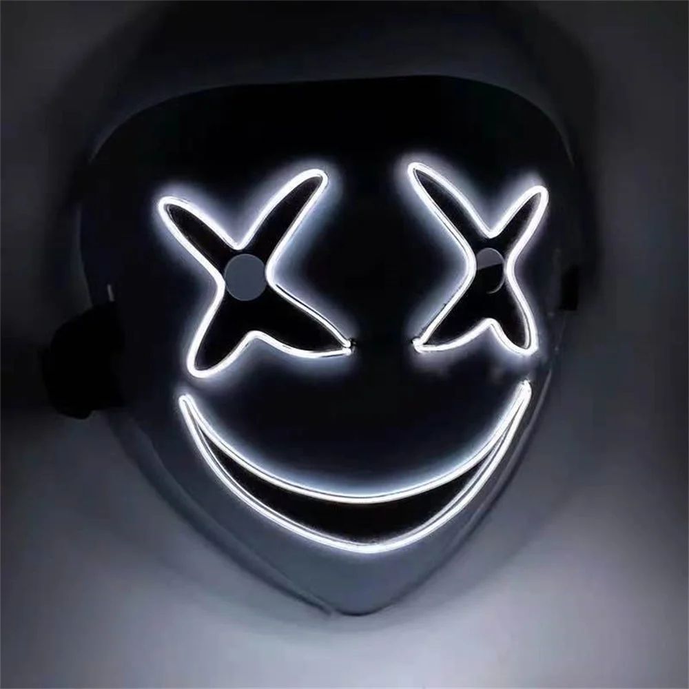 GlowGrin LED Clown Mask Light Up LED Clown Mask For Halloween Cosplay Scary Party Costumes 1