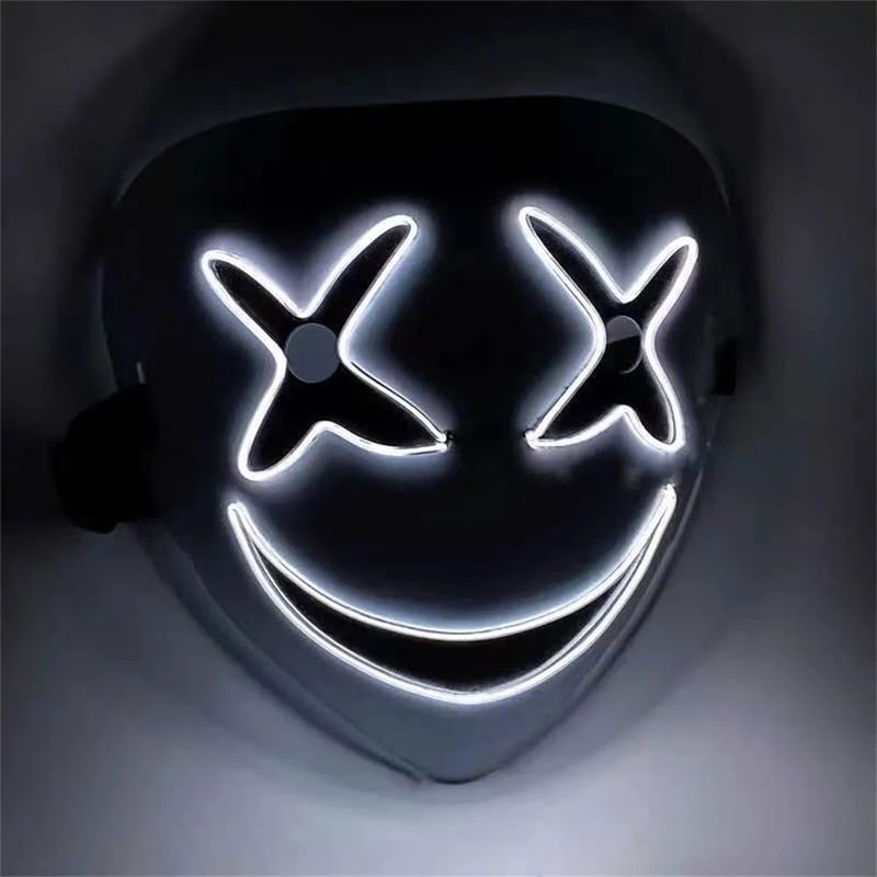 GlowGrin LED Clown Mask Light Up LED Clown Mask For Halloween Cosplay Scary Party Costumes 1