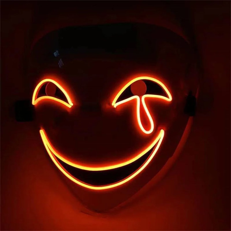 GlowGrin LED Clown Mask Light Up LED Clown Mask For Halloween Cosplay Scary Party Costumes 2