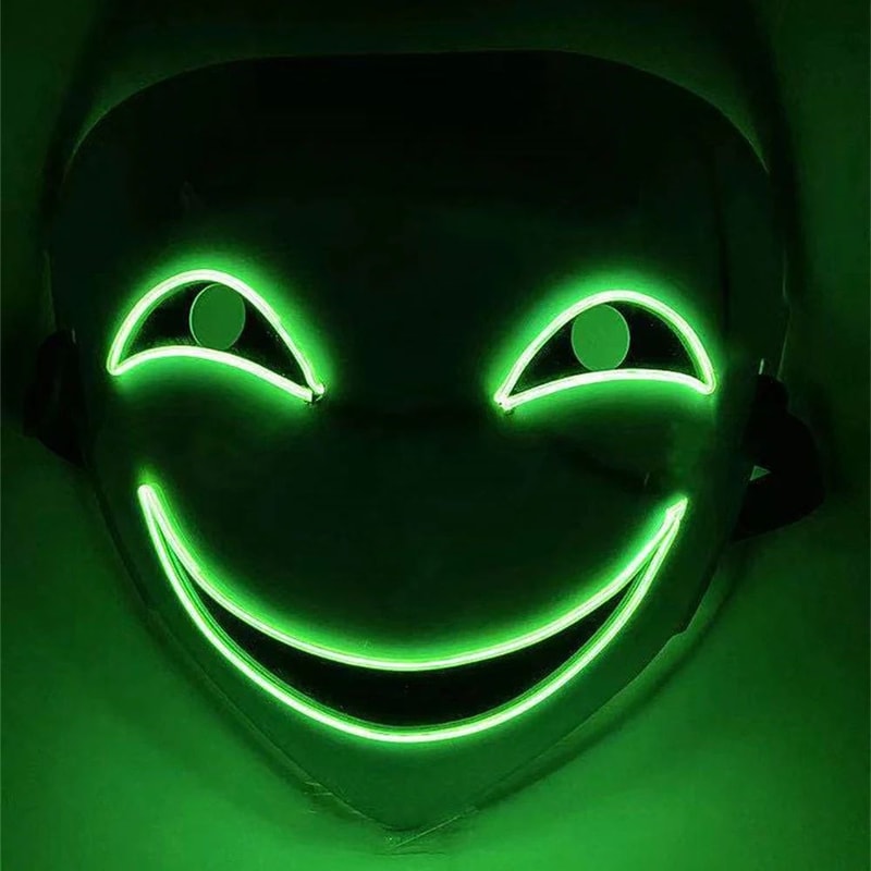GlowGrin LED Clown Mask Light Up LED Clown Mask For Halloween Cosplay Scary Party Costumes 3