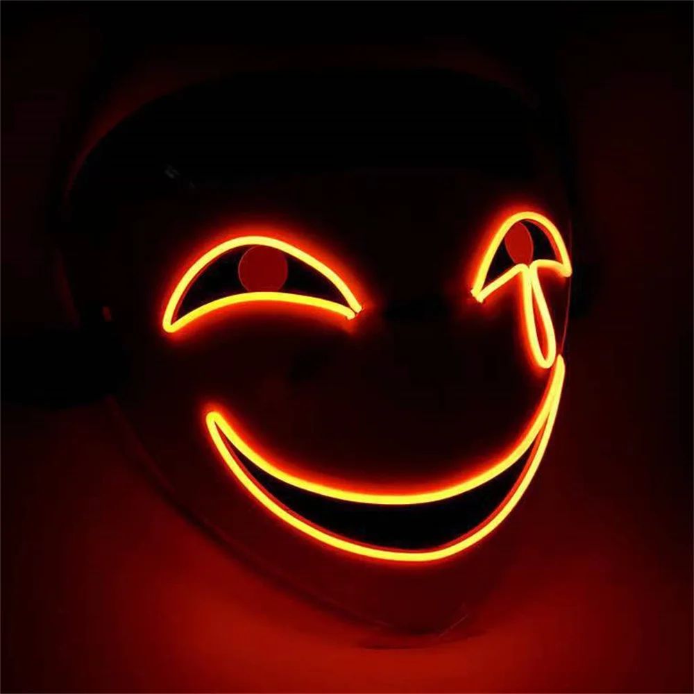 GlowGrin LED Clown Mask Light Up LED Clown Mask For Halloween Cosplay Scary Party Costumes 4