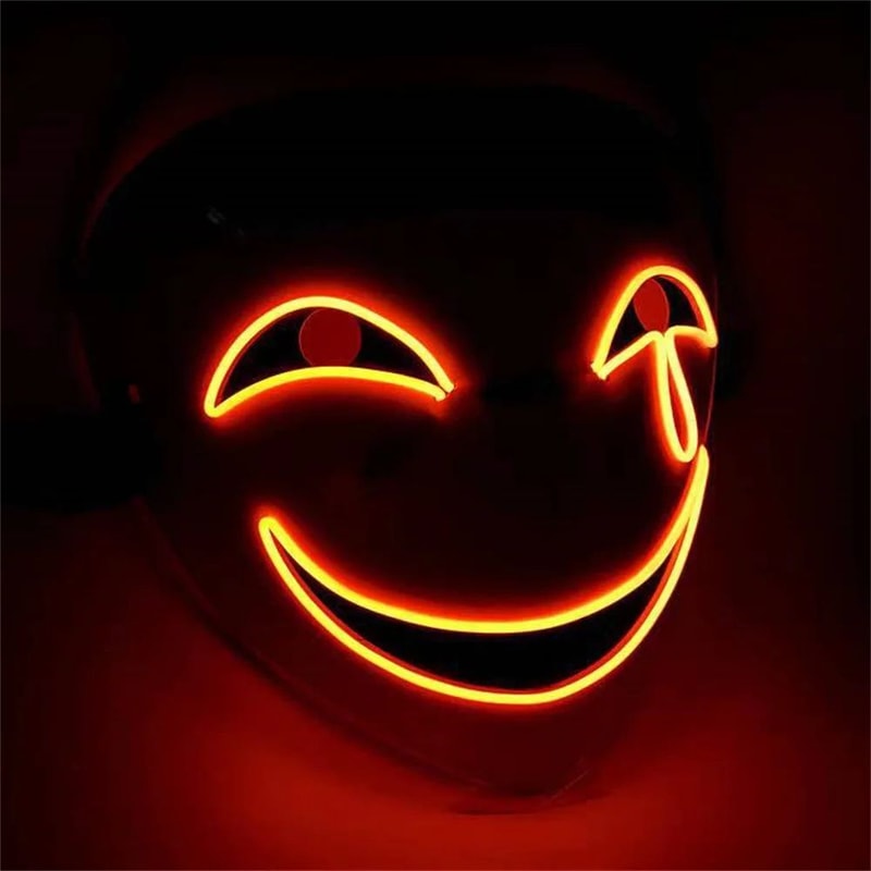 GlowGrin LED Clown Mask Light Up LED Clown Mask For Halloween Cosplay Scary Party Costumes 4