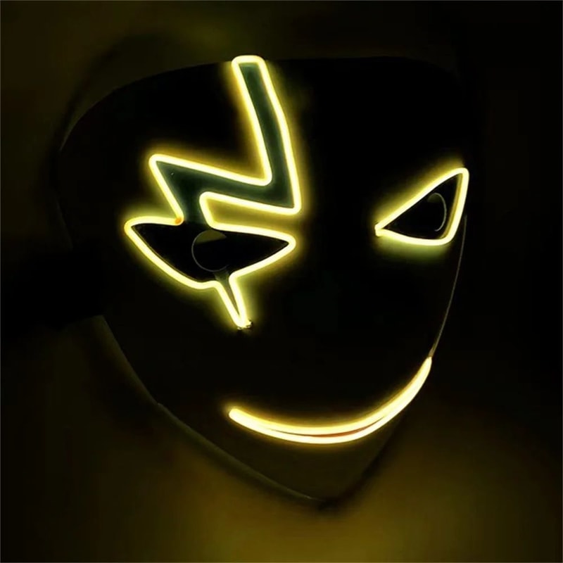 GlowGrin LED Clown Mask Light Up LED Clown Mask For Halloween Cosplay Scary Party Costumes 7