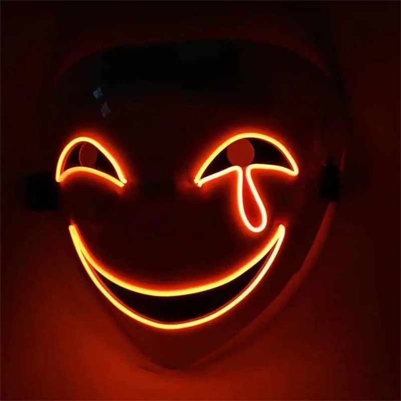 GlowGrin LED Clown Mask Light Up LED Clown Mask For Halloween Cosplay Scary Party Costumes 8