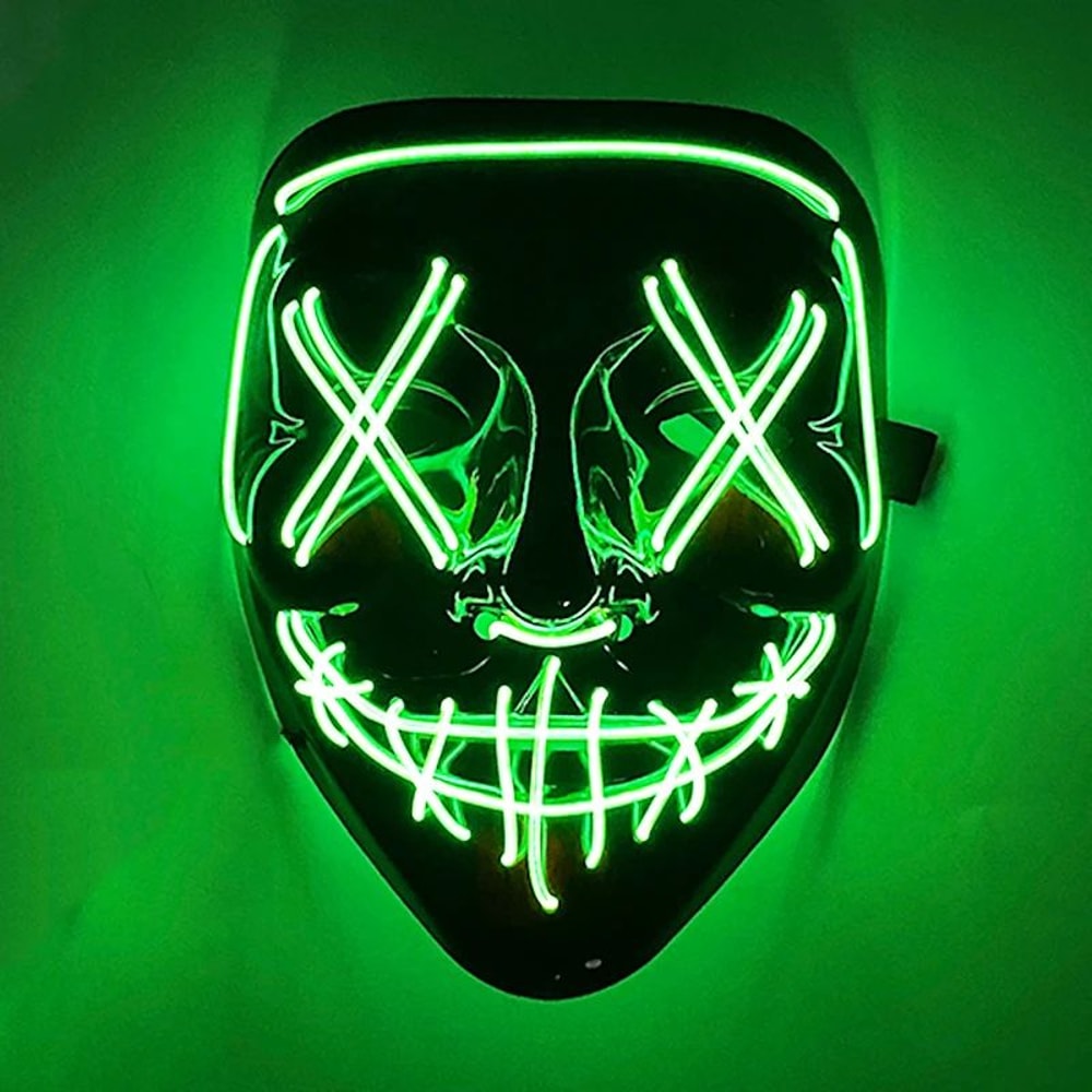 Neon Glow LED Purge Mask Wireless Light Up Halloween Cosplay Mask 2