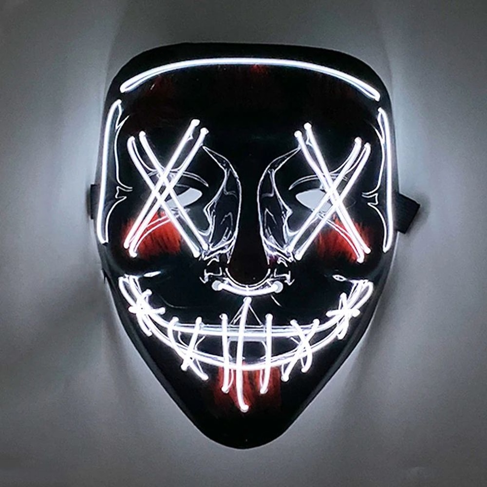 Neon Glow LED Purge Mask Wireless Light Up Halloween Cosplay Mask 9