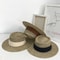 Handmade Straw Beach Hat Elegant Panama Hat For Women With Concave Flat Brim Sun Protection 4