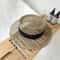Handmade Straw Beach Hat Elegant Panama Hat For Women With Concave Flat Brim Sun Protection 9