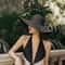 Vintage Foldable Straw Womens Sun Hat With Wide Brim UV Protection Beach Visor 4