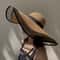 Vintage Foldable Straw Womens Sun Hat With Wide Brim UV Protection Beach Visor 6