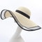 Vintage Foldable Straw Womens Sun Hat With Wide Brim UV Protection Beach Visor 7