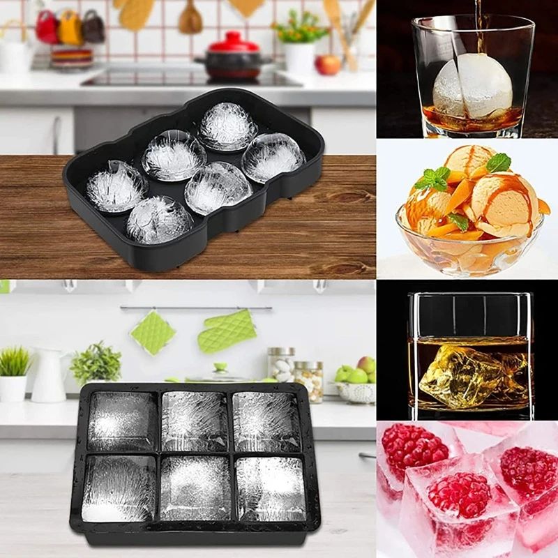 Premium Silicone Ice Cube Mold Spherical Whiskey Ice Mold Reusable Cocktail Ice Tray 3
