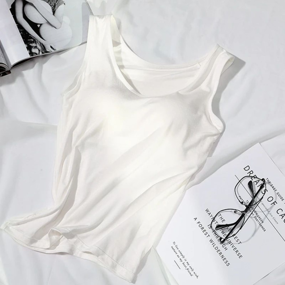 SlimFit Comfort Tank Top With BuiltIn Bra Padded Casual Summer Camisole For Women 3