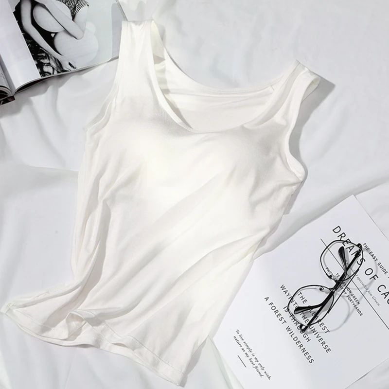 SlimFit Comfort Tank Top With BuiltIn Bra Padded Casual Summer Camisole For Women 3
