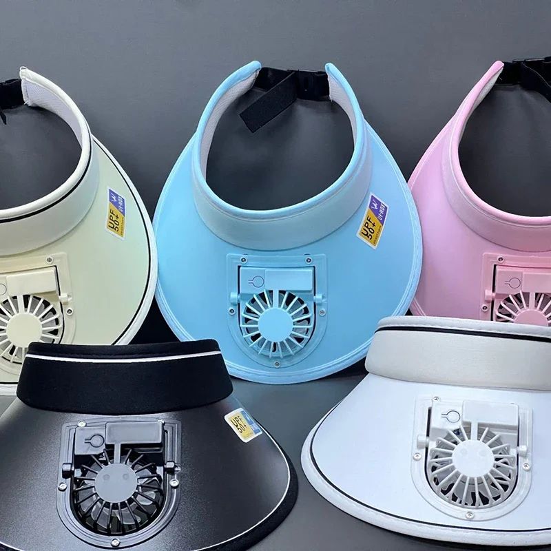 BreezeShade USB Rechargeable Cooling Fan Hat Breathable Sun Visor Hat With BuiltIn Fan 2