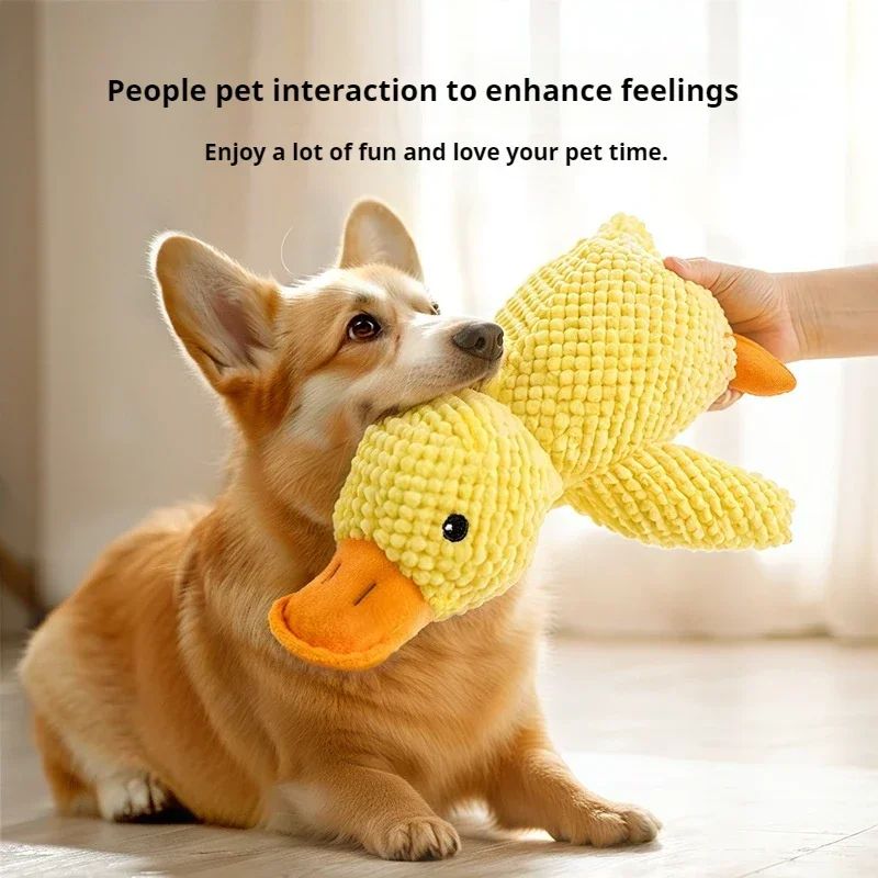 QuackBuddy Plush Squeaky Duck Dog Toy Interactive Chew Comfort Companion 2