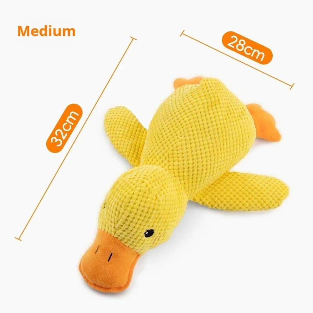 QuackBuddy Plush Squeaky Duck Dog Toy Interactive Chew Comfort Companion 7