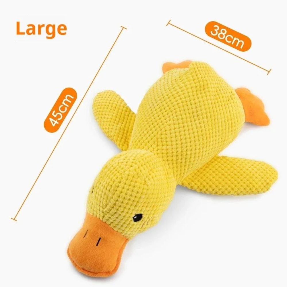 QuackBuddy Plush Squeaky Duck Dog Toy Interactive Chew Comfort Companion 8