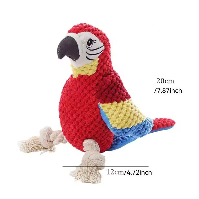 Parrot Dog Toy Squeaky Plush Dog Chew Toy For Small And Large Dogs 5