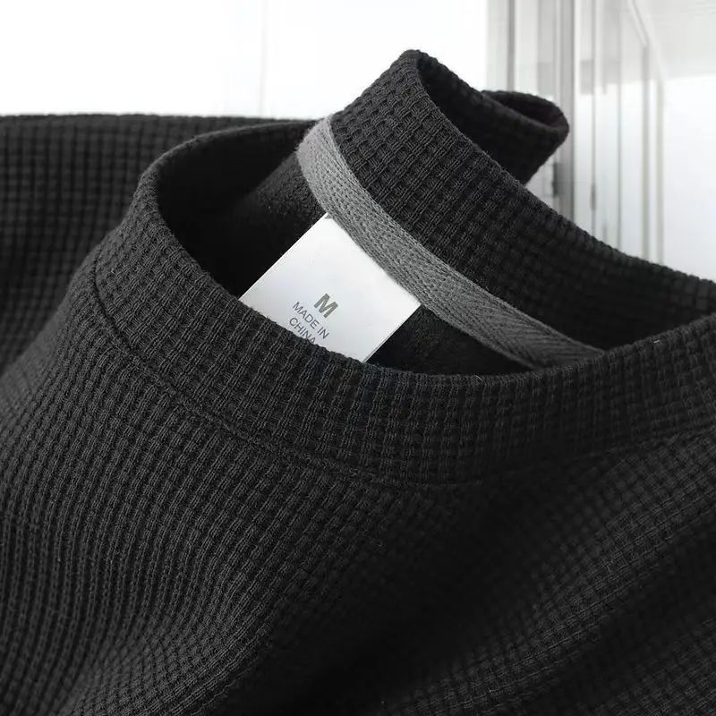 Mens Waffle Knit Summer Comfort Tee Breathable Casual Short Sleeve TShirt 3