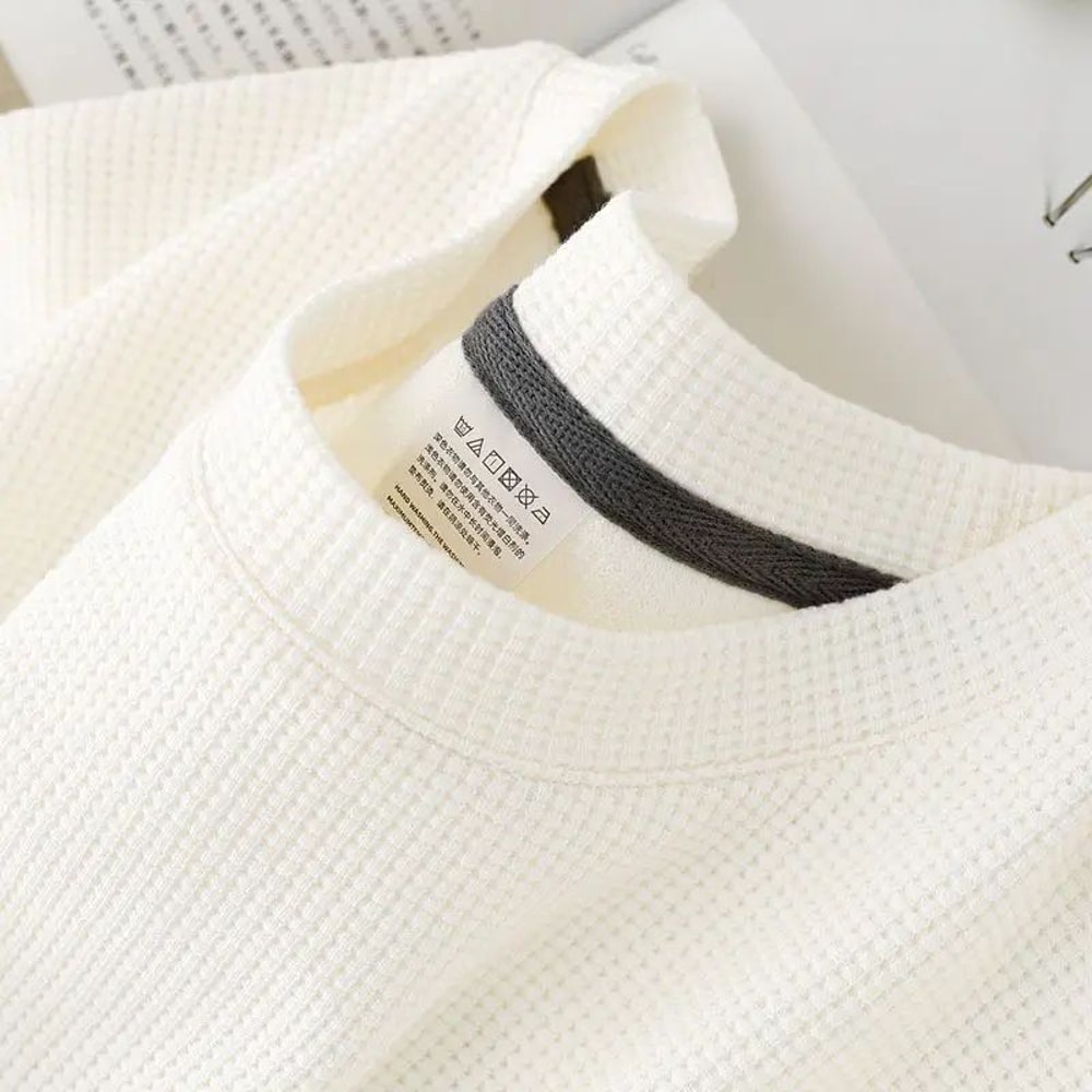 Mens Waffle Knit Summer Comfort Tee Breathable Casual Short Sleeve TShirt 5