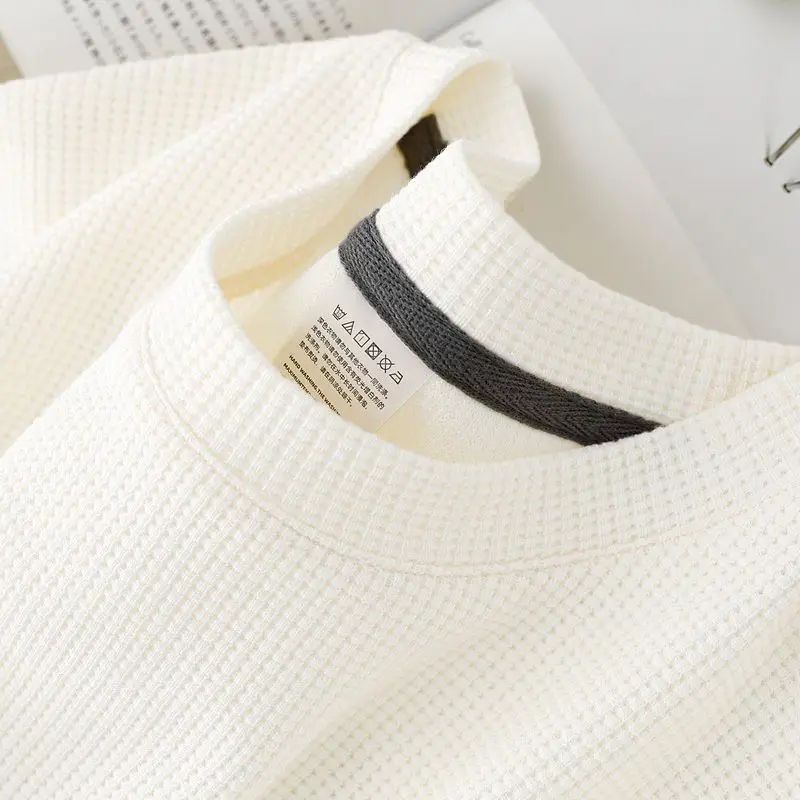 Mens Waffle Knit Summer Comfort Tee Breathable Casual Short Sleeve TShirt 5